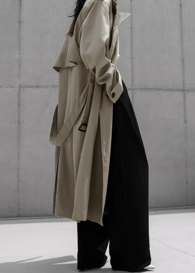 The Frankie Shop Eugene Trench Coat 8211 Pale Khaki Shop Outerwear