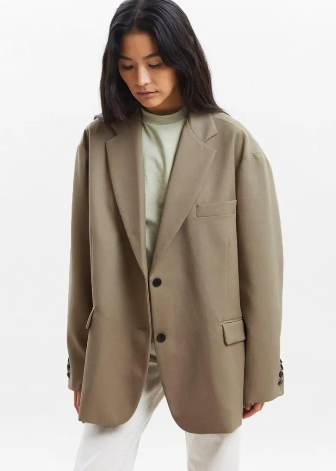 The Frankie Shop Frankie Oversized Boyfriend Blazer 8211 Desert Taupe Shop Outerwear