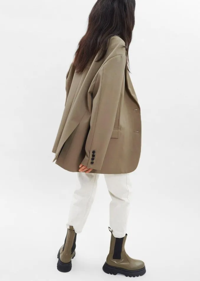 The Frankie Shop Frankie Oversized Boyfriend Blazer 8211 Desert Taupe Shop Outerwear