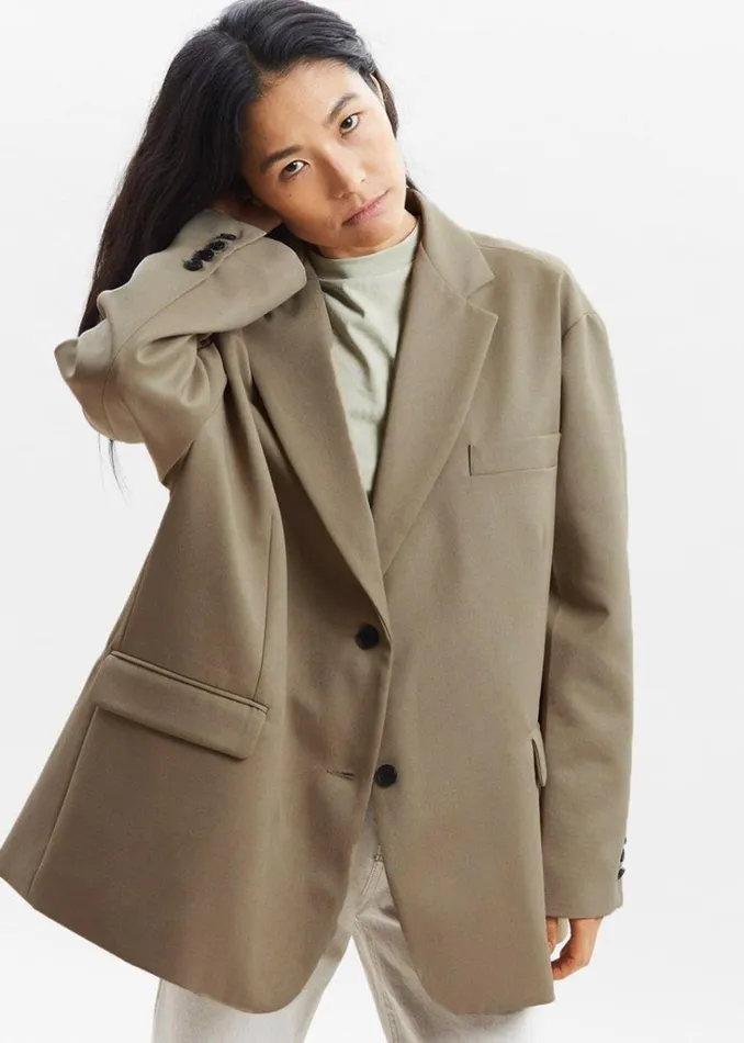 The Frankie Shop Frankie Oversized Boyfriend Blazer 8211 Desert Taupe Shop Outerwear