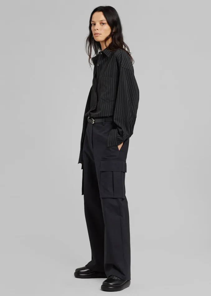 The Frankie Shop Gia Cargo Pants 8211 Black Shop Bottoms
