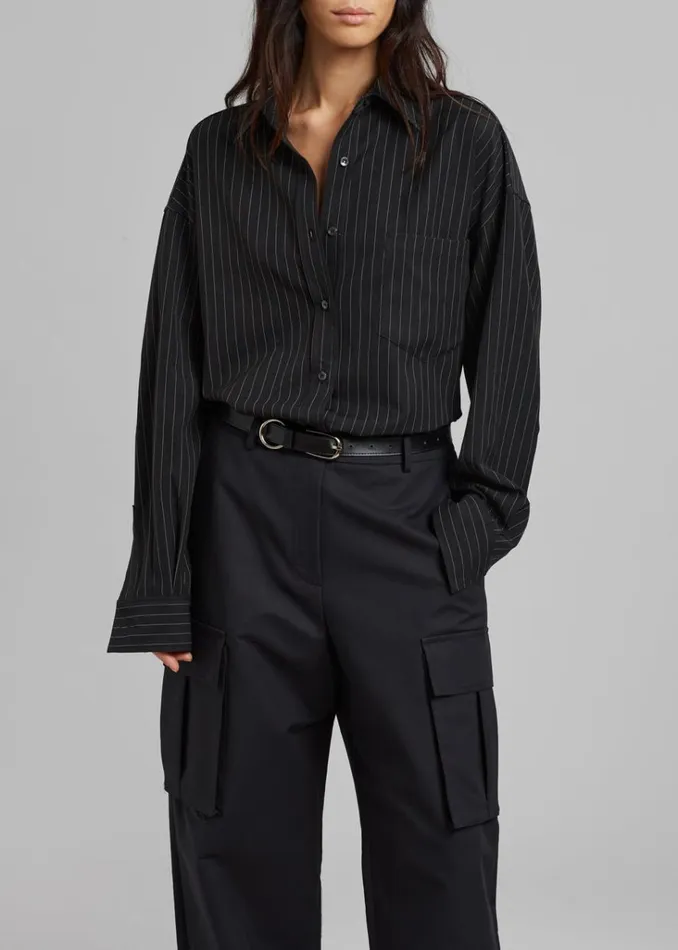 The Frankie Shop Gia Cargo Pants 8211 Black Shop Bottoms