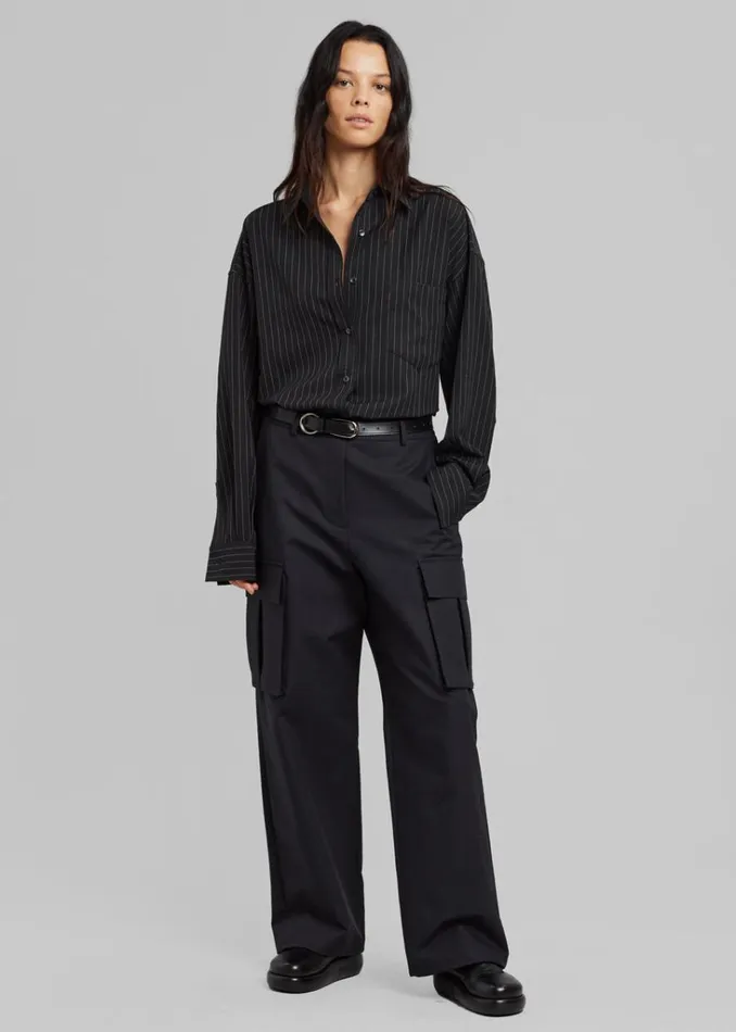 The Frankie Shop Gia Cargo Pants 8211 Black Shop Bottoms
