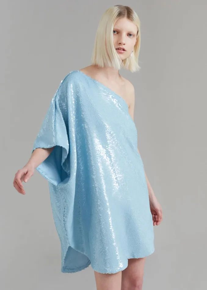 The Frankie Shop Gloria Sequins One Shoulder Dress 8211 Sky Shop Dresses