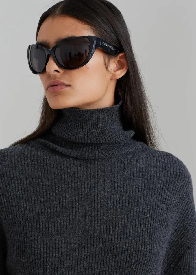 The Frankie Shop Jensen Turtleneck Sweater 8211 Charcoal Shop Knitwear