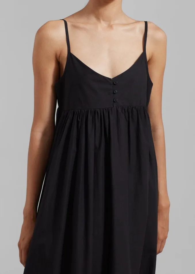 The Frankie Shop Juniper Cotton Tank Dress 8211 Black Shop Dresses