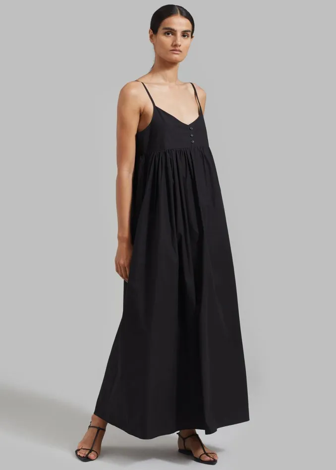 The Frankie Shop Juniper Cotton Tank Dress 8211 Black Shop Dresses