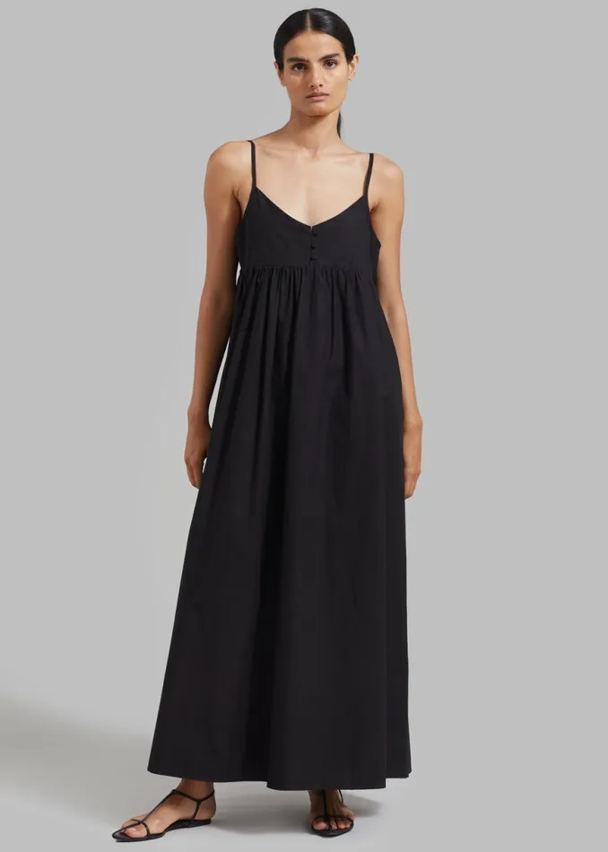 The Frankie Shop Juniper Cotton Tank Dress 8211 Black Shop Dresses