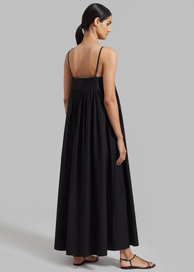 The Frankie Shop Juniper Cotton Tank Dress 8211 Black Shop Dresses