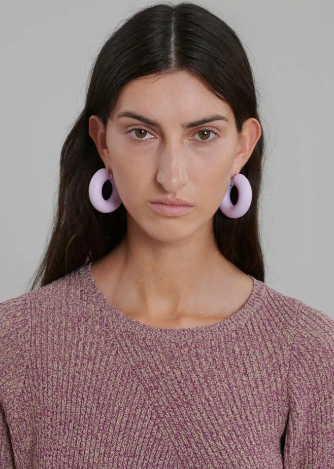The Frankie Shop JW Anderson BumperTube Earrings 8211 Lilac Shop Accessories