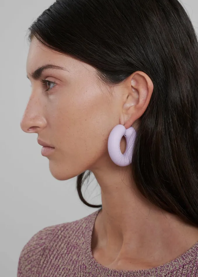 The Frankie Shop JW Anderson BumperTube Earrings 8211 Lilac Shop Accessories