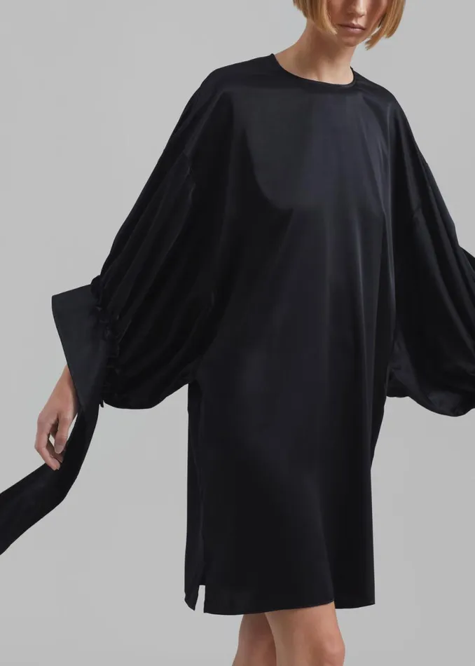 The Frankie Shop JW Anderson Tab Sleeve Dress 8211 Black Shop Clothing