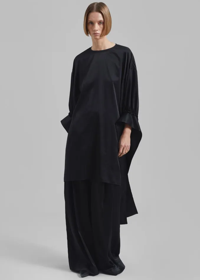 The Frankie Shop JW Anderson Tab Sleeve Dress 8211 Black Shop Clothing