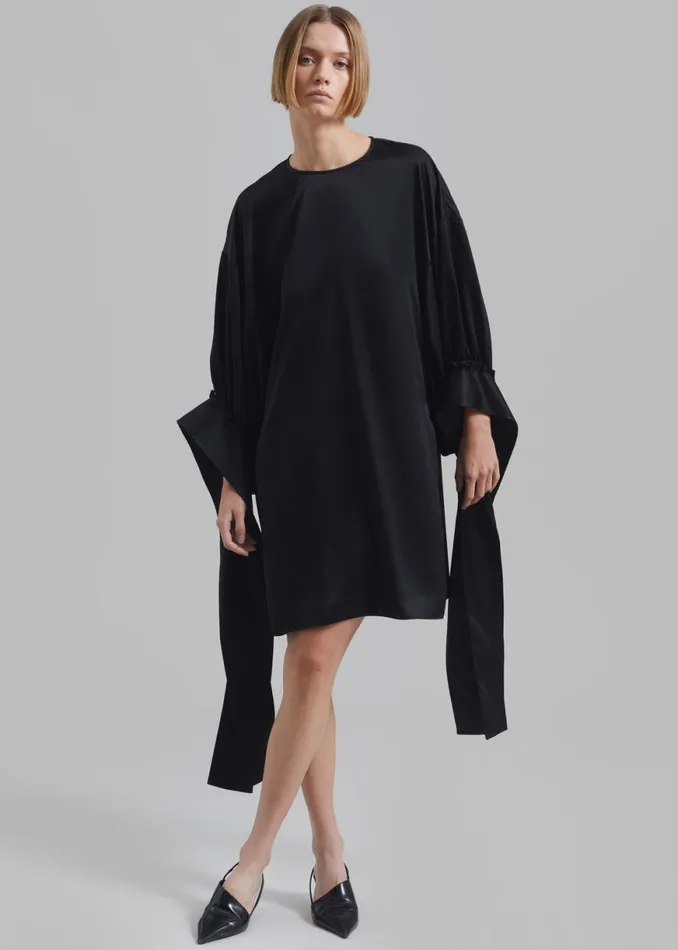 The Frankie Shop JW Anderson Tab Sleeve Dress 8211 Black Shop Clothing