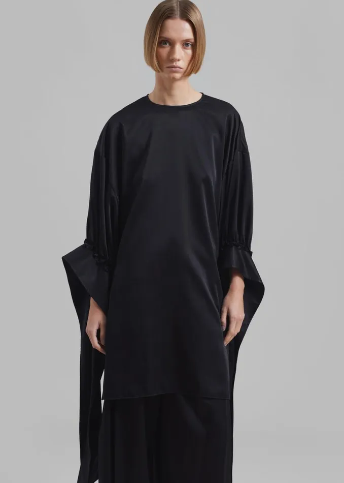 The Frankie Shop JW Anderson Tab Sleeve Dress 8211 Black Shop Clothing