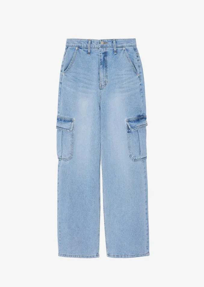 The Frankie Shop Kai Cargo Denim Pants 8211 Worn Wash Shop Denim