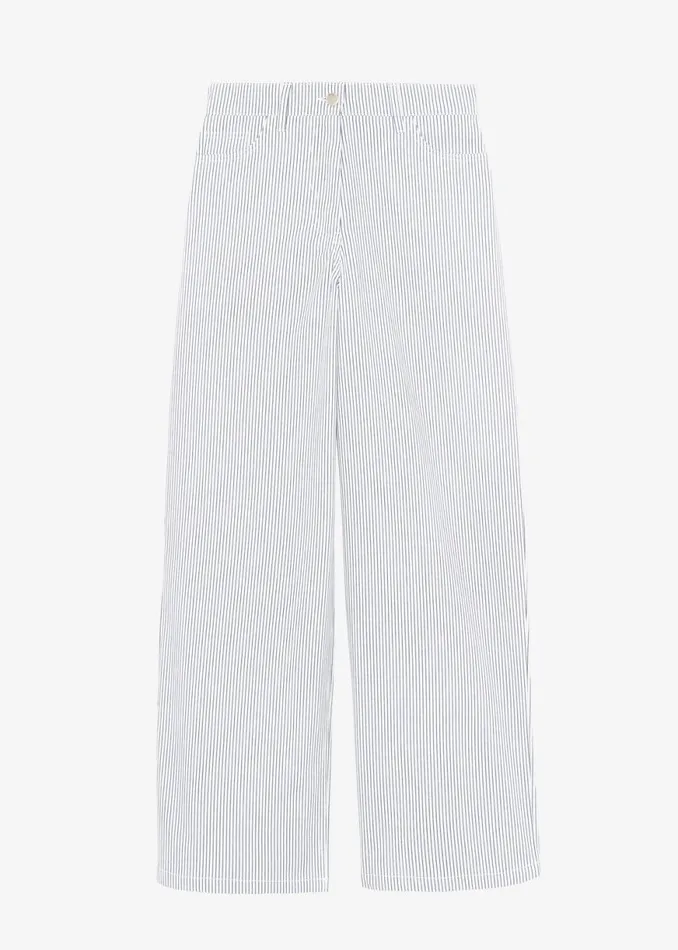 The Frankie Shop Kaline White Pants 8211 Navy Stripe Shop Bottoms