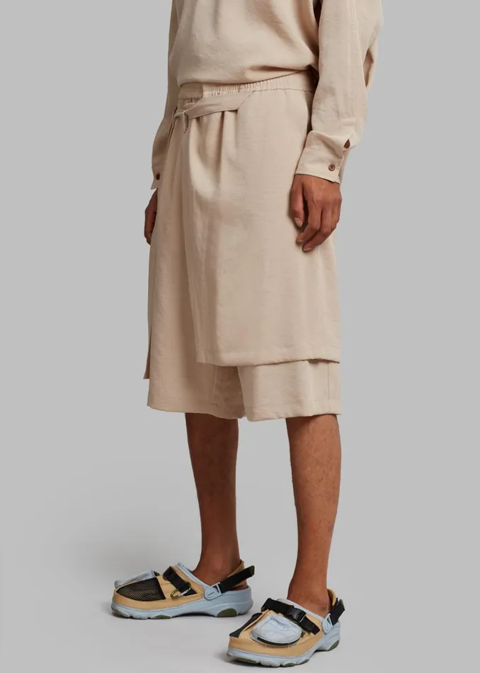 The Frankie Shop Keanu Light Wrap Shorts 8211 Natural Shop Clothing
