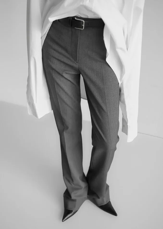 The Frankie Shop Kolari Straight Pants 8211 Grey Shop Bottoms