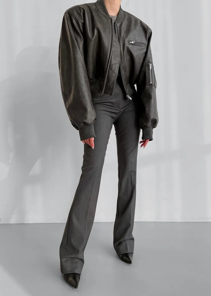 The Frankie Shop Kolari Straight Pants 8211 Grey Shop Bottoms