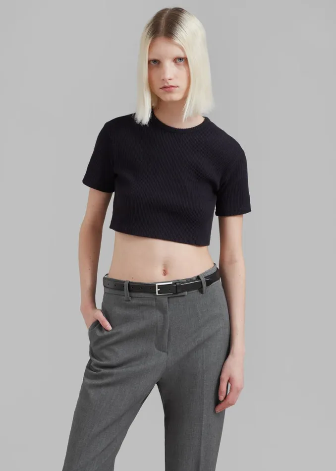 The Frankie Shop Kolari Straight Pants 8211 Grey Shop Bottoms