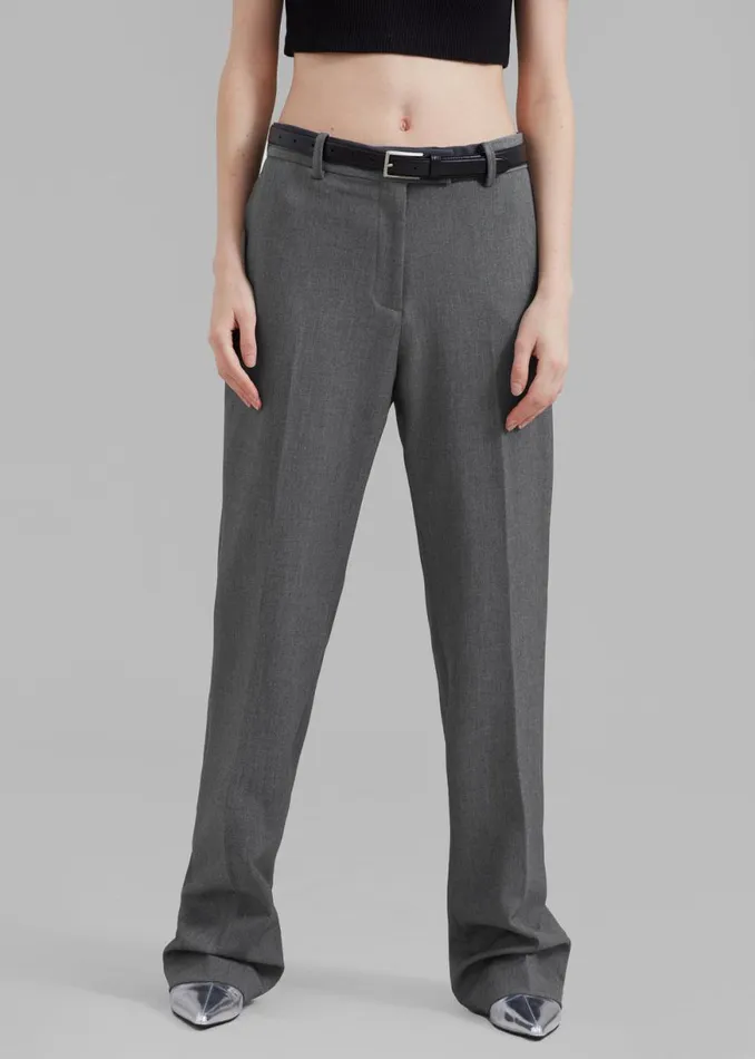 The Frankie Shop Kolari Straight Pants 8211 Grey Shop Bottoms