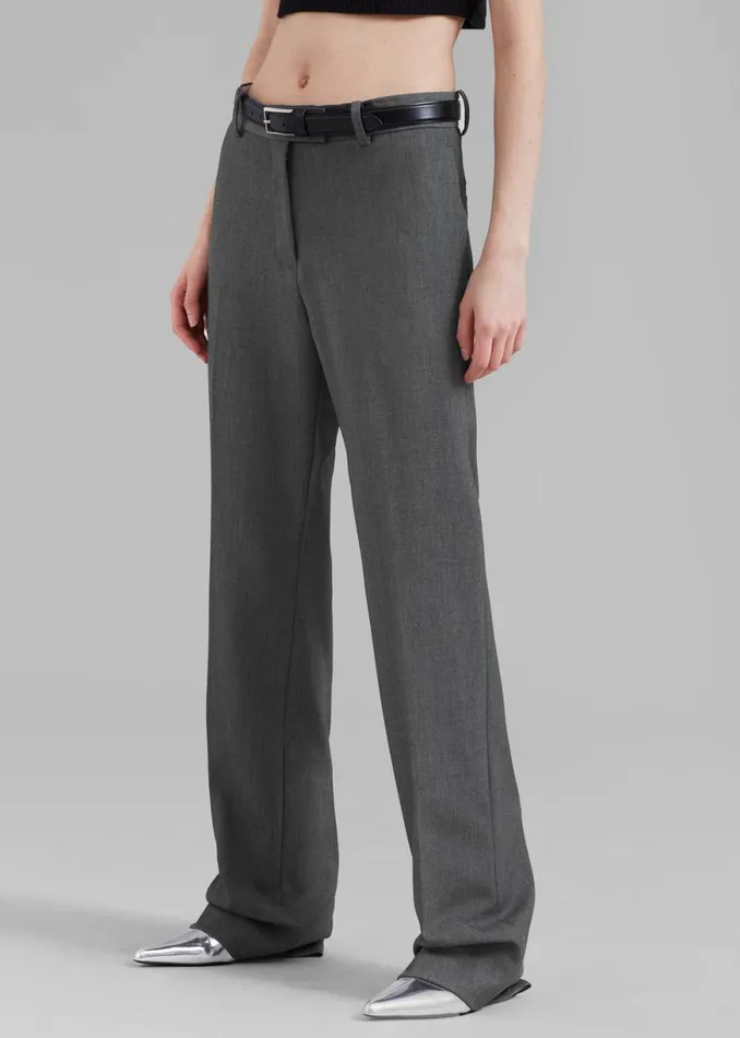 The Frankie Shop Kolari Straight Pants 8211 Grey Shop Bottoms