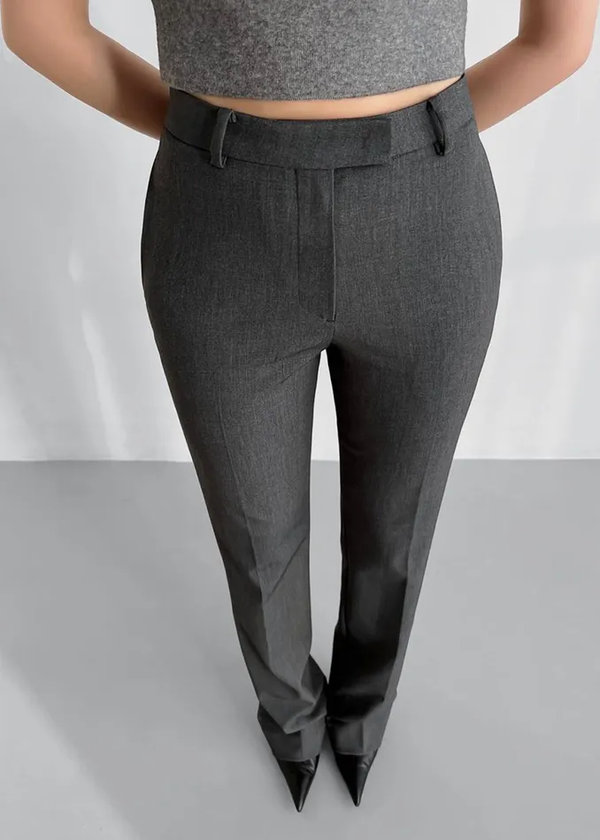 The Frankie Shop Kolari Straight Pants 8211 Grey Shop Bottoms