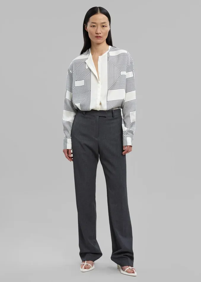 The Frankie Shop Kolari Straight Pants 8211 Grey Shop Bottoms