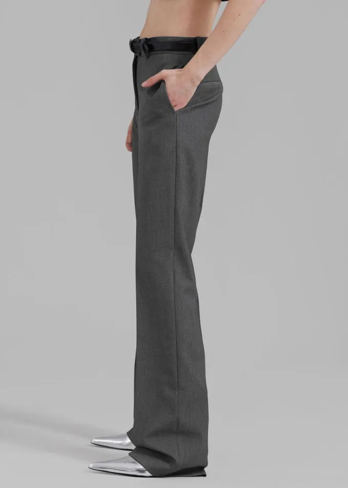 The Frankie Shop Kolari Straight Pants 8211 Grey Shop Bottoms