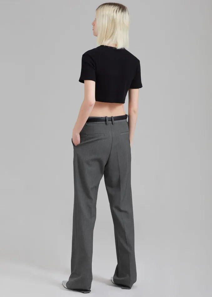 The Frankie Shop Kolari Straight Pants 8211 Grey Shop Bottoms