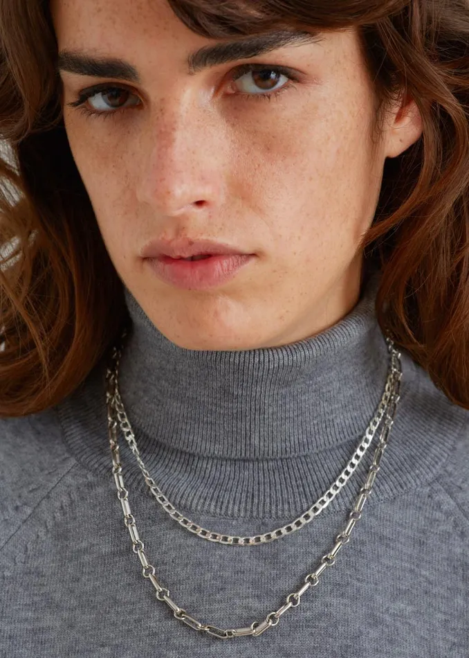 The Frankie Shop Laura Lombardi Bar Chain Necklace 8211 Silver Shop Accessories