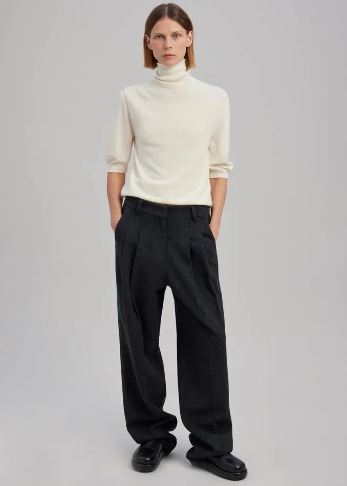 The Frankie Shop Layton Wool Suit Pants 8211 Dark Grey Melange Shop Bottoms