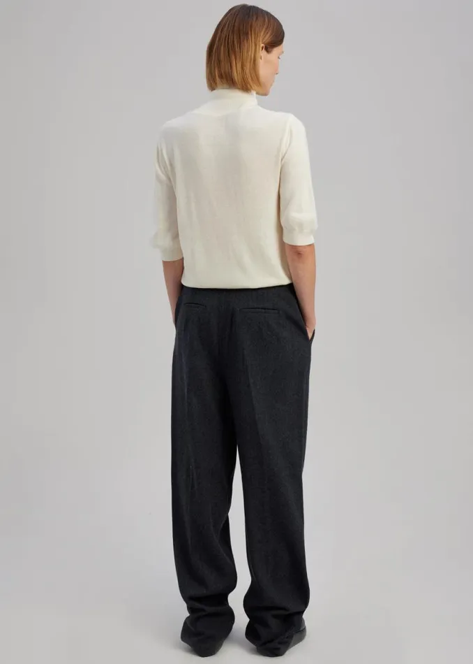 The Frankie Shop Layton Wool Suit Pants 8211 Dark Grey Melange Shop Bottoms