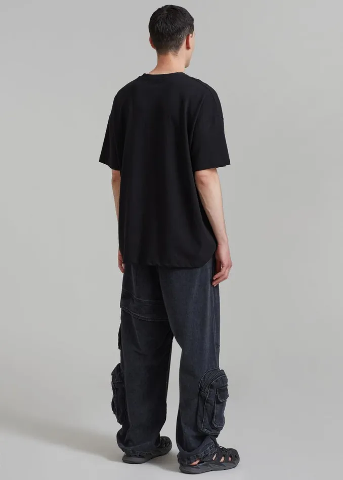 The Frankie Shop Lenny Cargo Jeans 8211 Black Washed Shop Denim