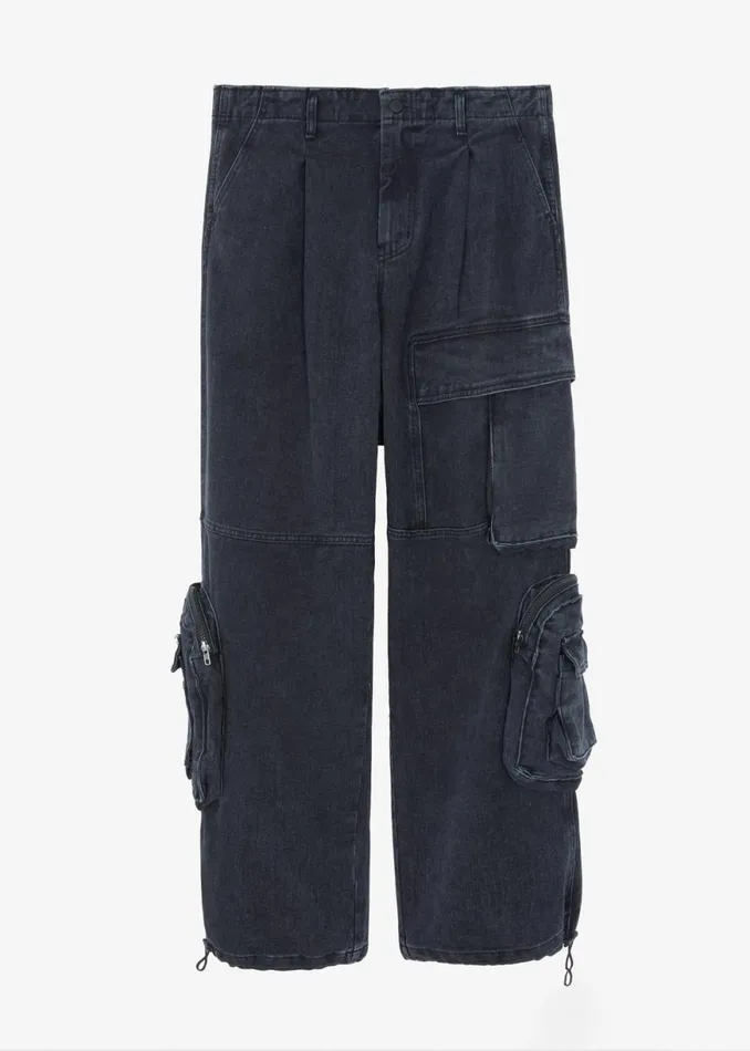 The Frankie Shop Lenny Cargo Jeans 8211 Black Washed Shop Denim