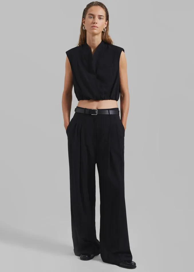 The Frankie Shop Lilly Pleated Trousers 8211 Black Shop Clothing