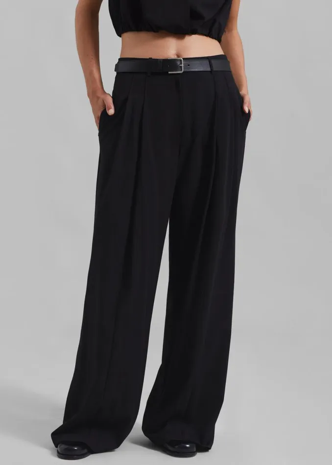 The Frankie Shop Lilly Pleated Trousers 8211 Black Shop Clothing