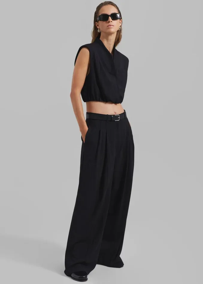 The Frankie Shop Lilly Pleated Trousers 8211 Black Shop Clothing