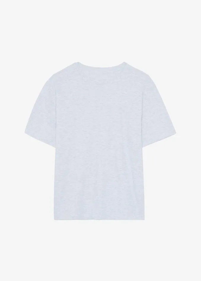 The Frankie Shop Lilou Simple Tee 8211 Light Grey Melange Shop Tops
