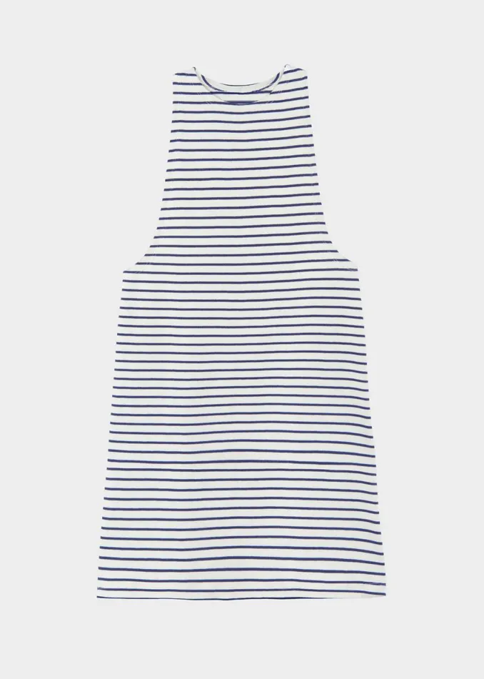 The Frankie Shop Lindsay Halter Dress 8211 Navy Stripe Shop Dresses