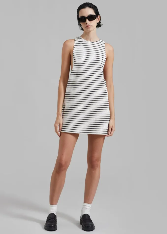 The Frankie Shop Lindsay Halter Dress 8211 Navy Stripe Shop Dresses
