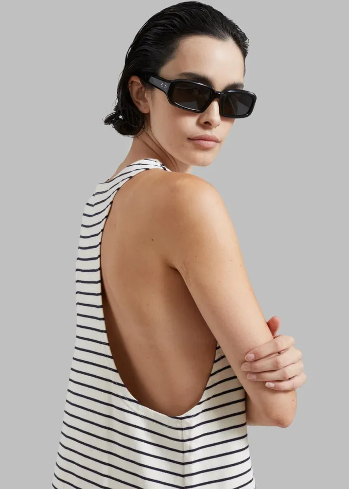 The Frankie Shop Lindsay Halter Dress 8211 Navy Stripe Shop Dresses