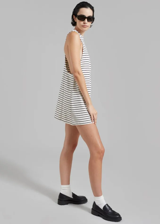 The Frankie Shop Lindsay Halter Dress 8211 Navy Stripe Shop Dresses