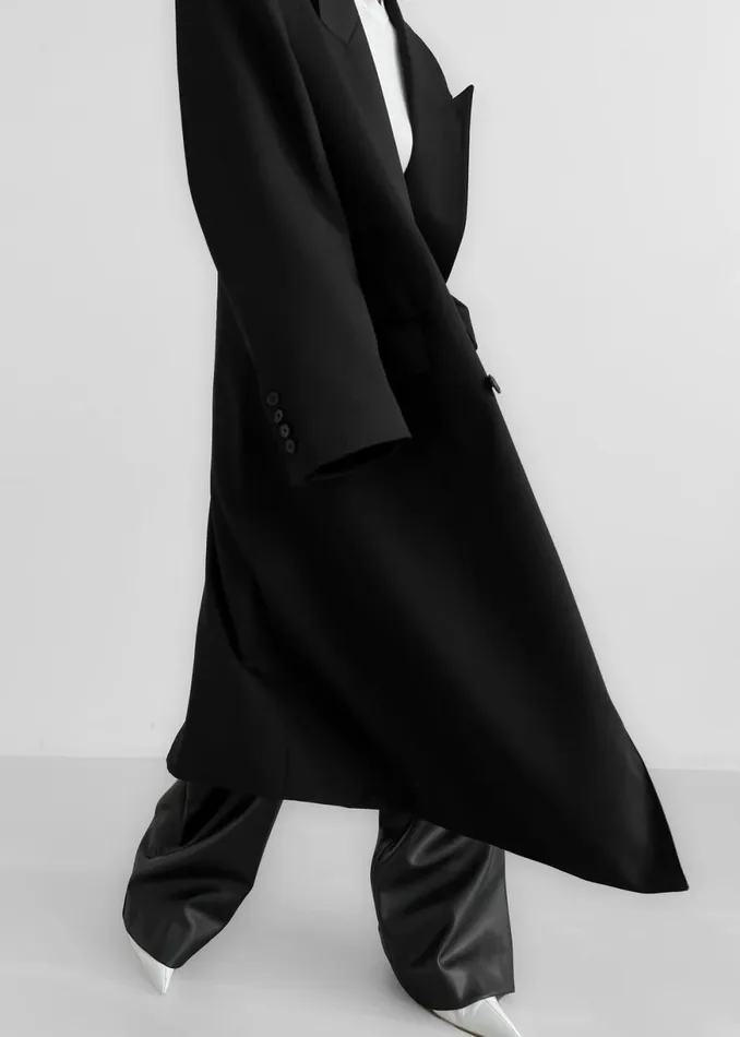 The Frankie Shop London Double Breasted Coat 8211 Black Shop Outerwear
