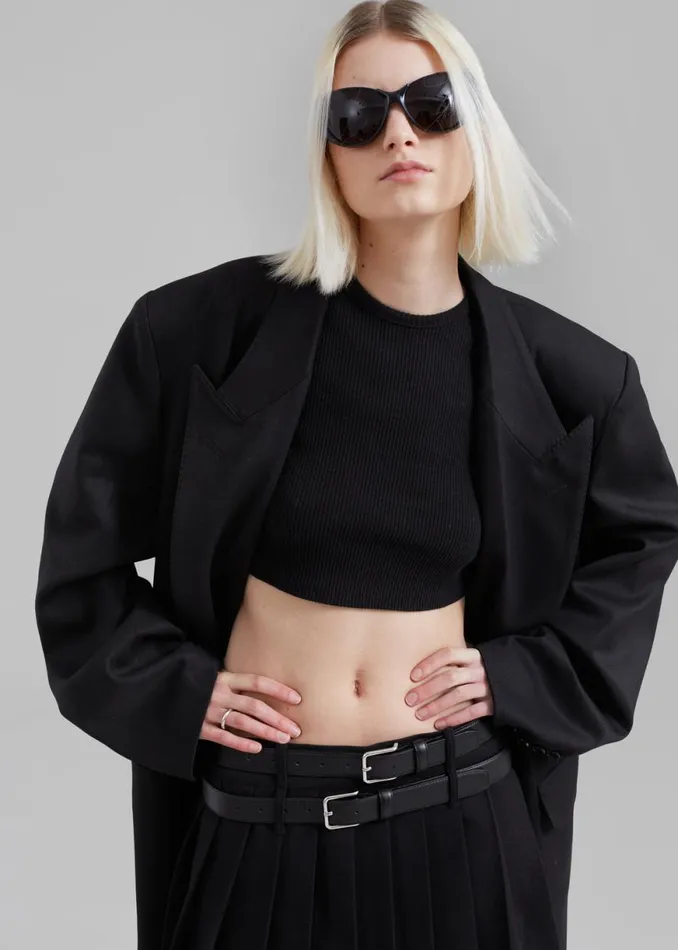 The Frankie Shop London Double Breasted Coat 8211 Black Shop Outerwear