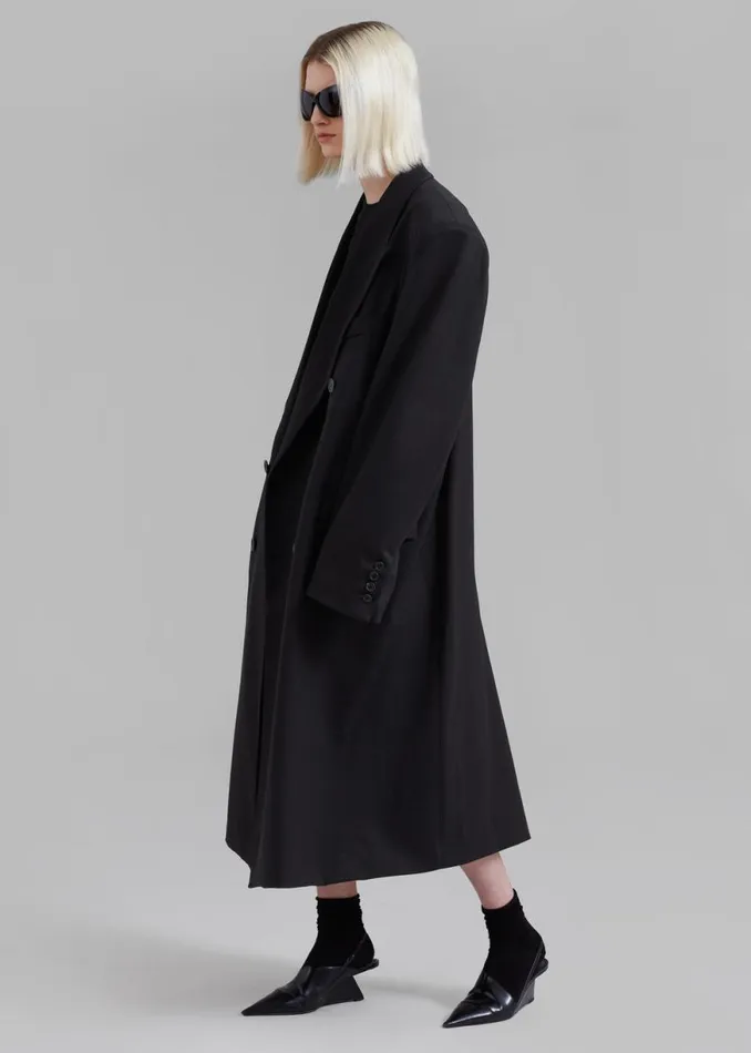 The Frankie Shop London Double Breasted Coat 8211 Black Shop Outerwear