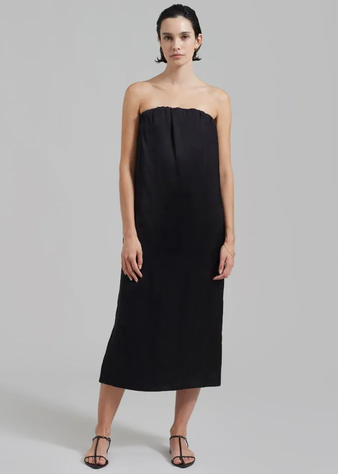 The Frankie Shop Loulou Studio Siple Long Dress 8211 Black Shop Dresses