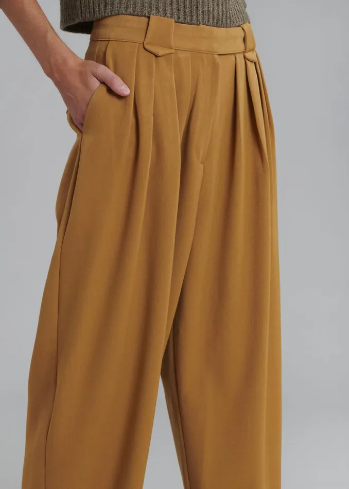 The Frankie Shop Luce Pleated Pants 8211 Ginger Shop Bottoms
