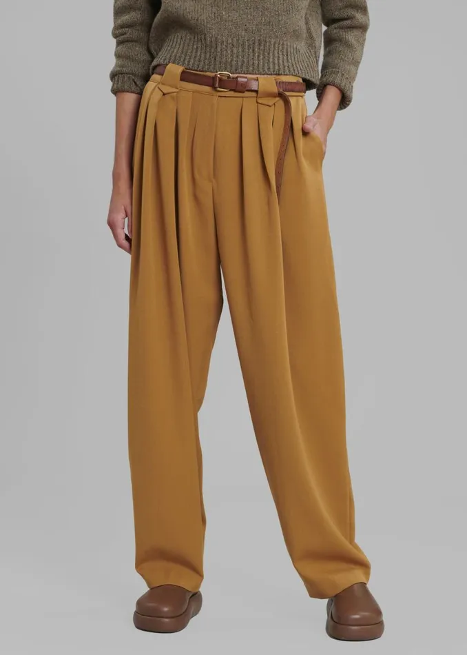 The Frankie Shop Luce Pleated Pants 8211 Ginger Shop Bottoms